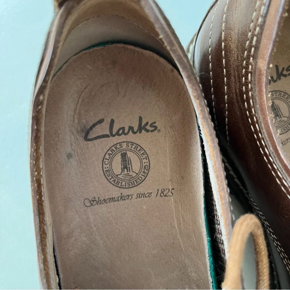 Clarks Brown Leather Lace Up Oxford Shoes